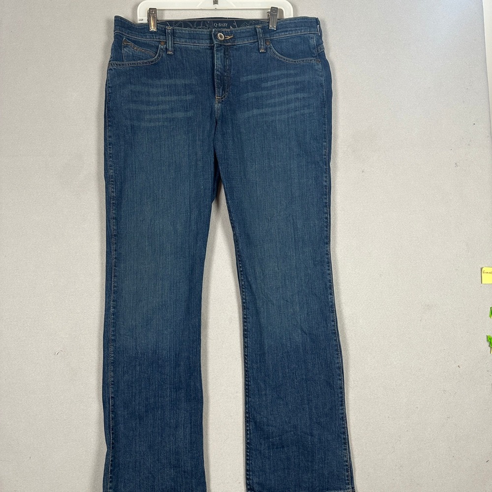 Wrangler Jeans Womens 13-14X32 Q-Baby Ultimate Riding Blue Bootcut Stretch Denim